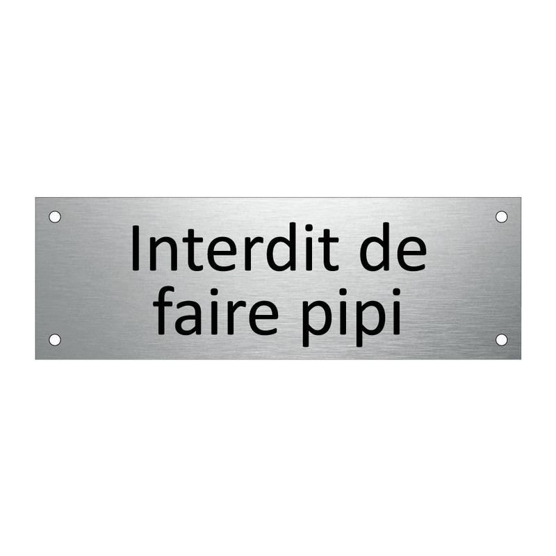 Interdit de faire pipi