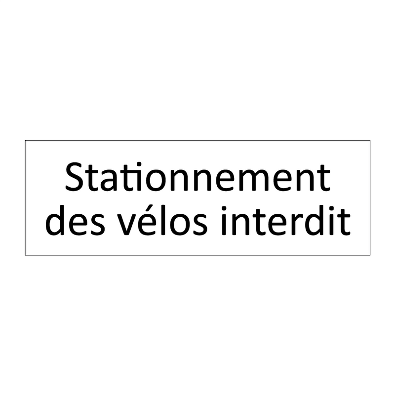 Stationnement des vélos interdit