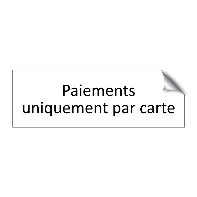 Paiements uniquement par carte