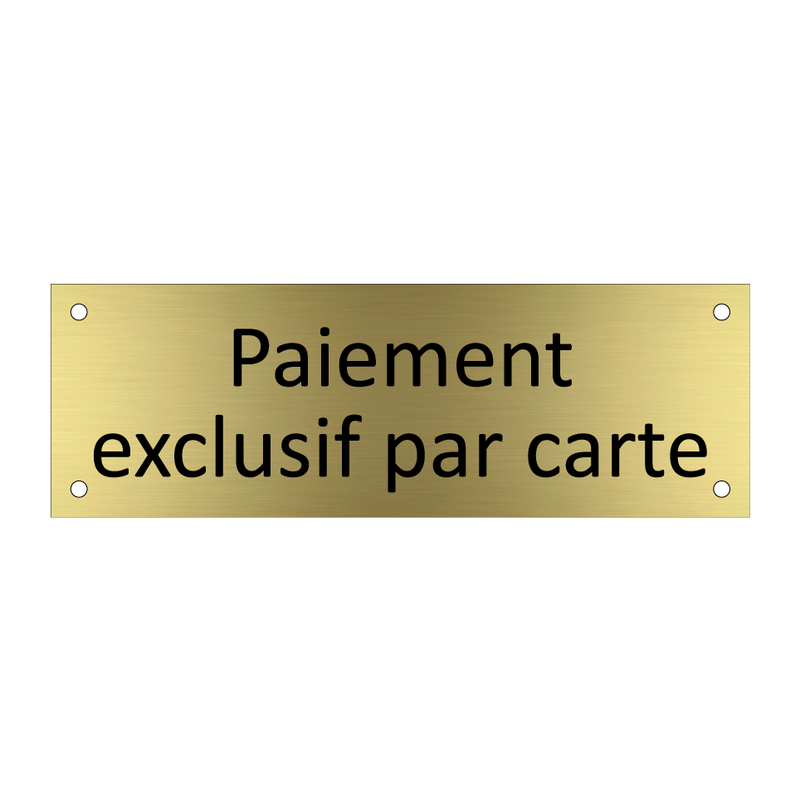 Paiement exclusif par carte