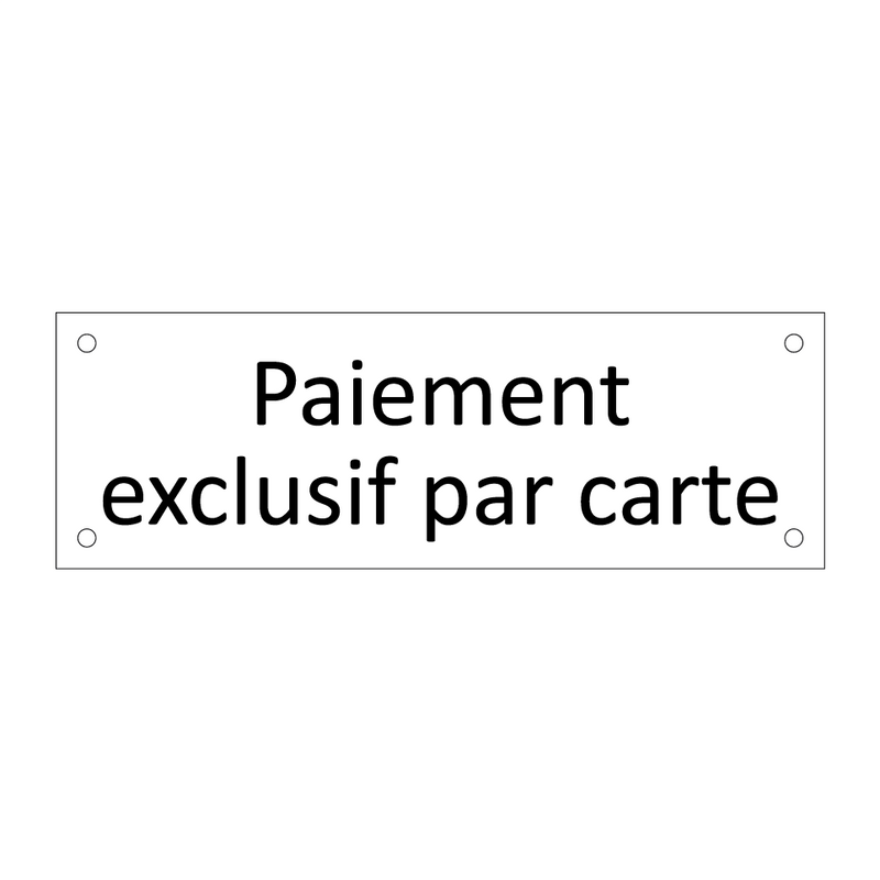 Paiement exclusif par carte