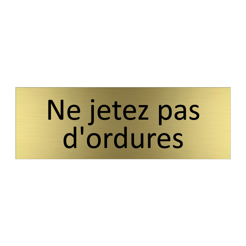 Ne jetez pas d'ordures