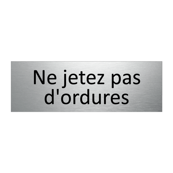 Ne jetez pas d'ordures