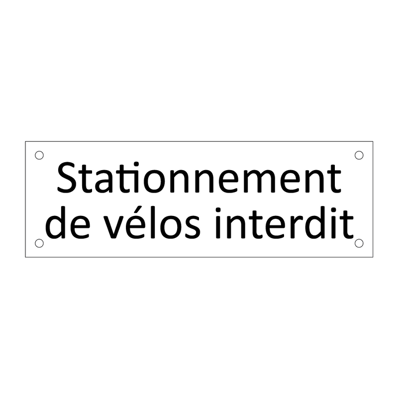 Stationnement de vélos interdit