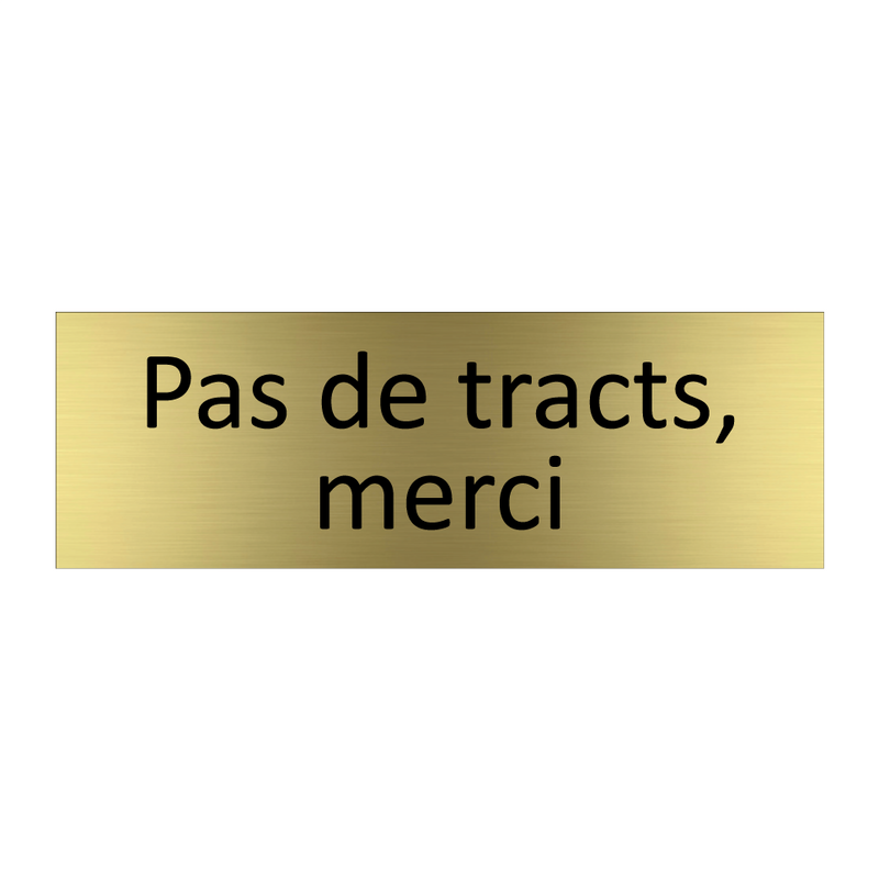 Pas de tracts, merci