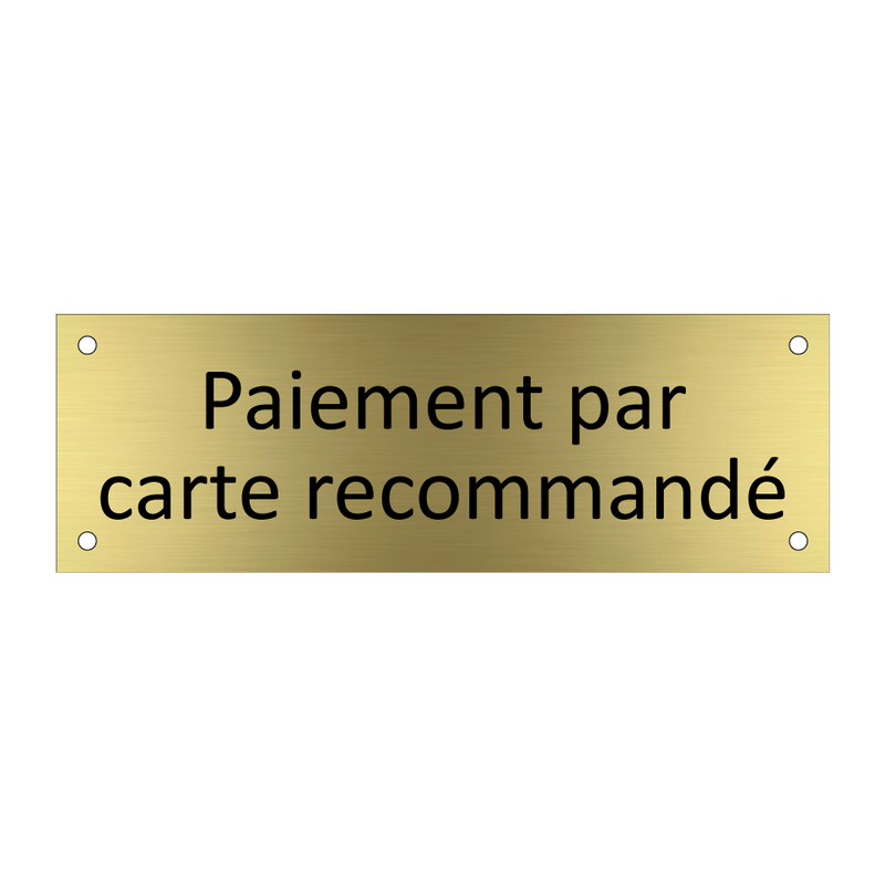 Paiement par carte recommandé