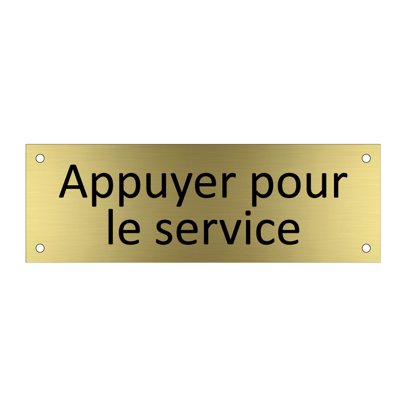 Appuyer pour le service