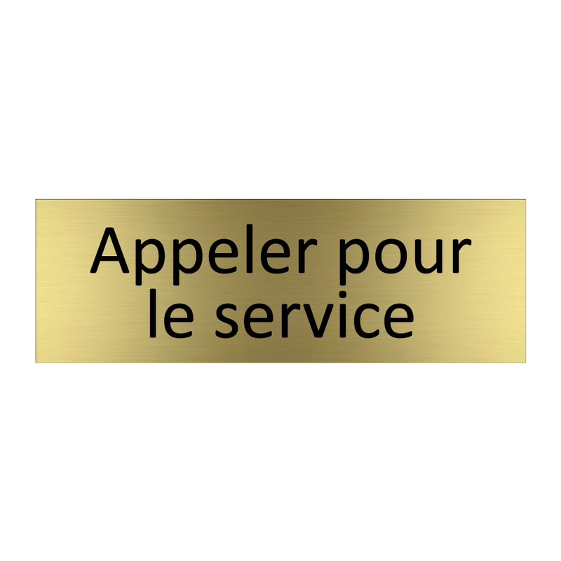 Appeler pour le service