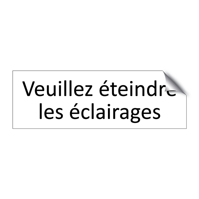 Veuillez éteindre les éclairages