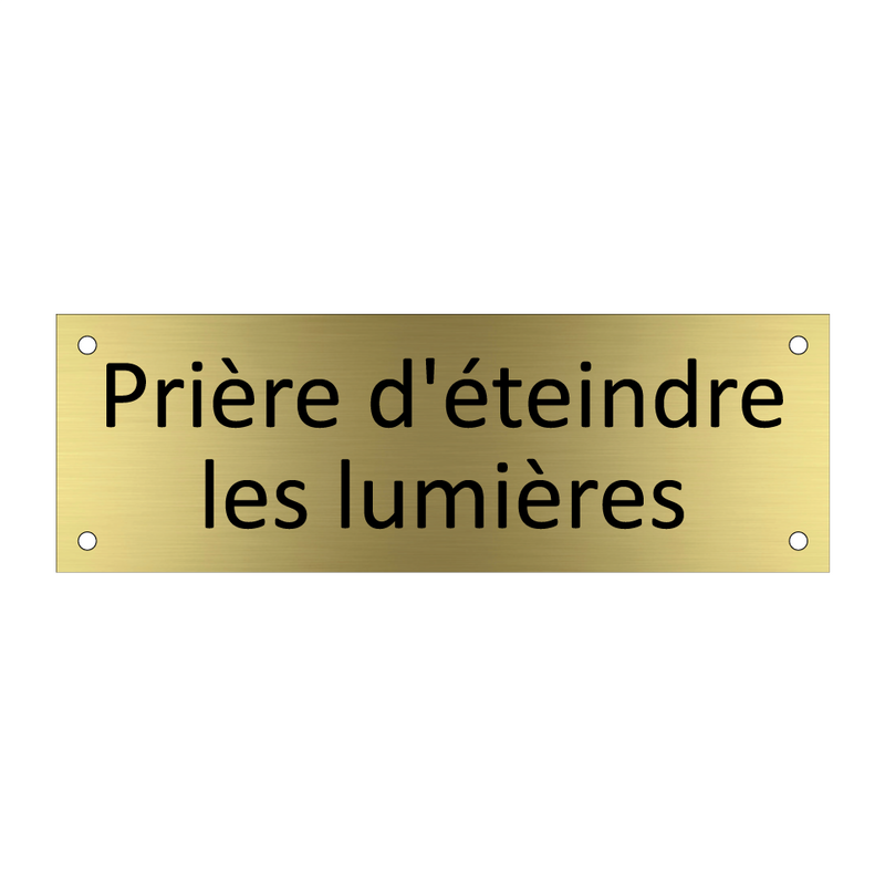 Prière d'éteindre les lumières