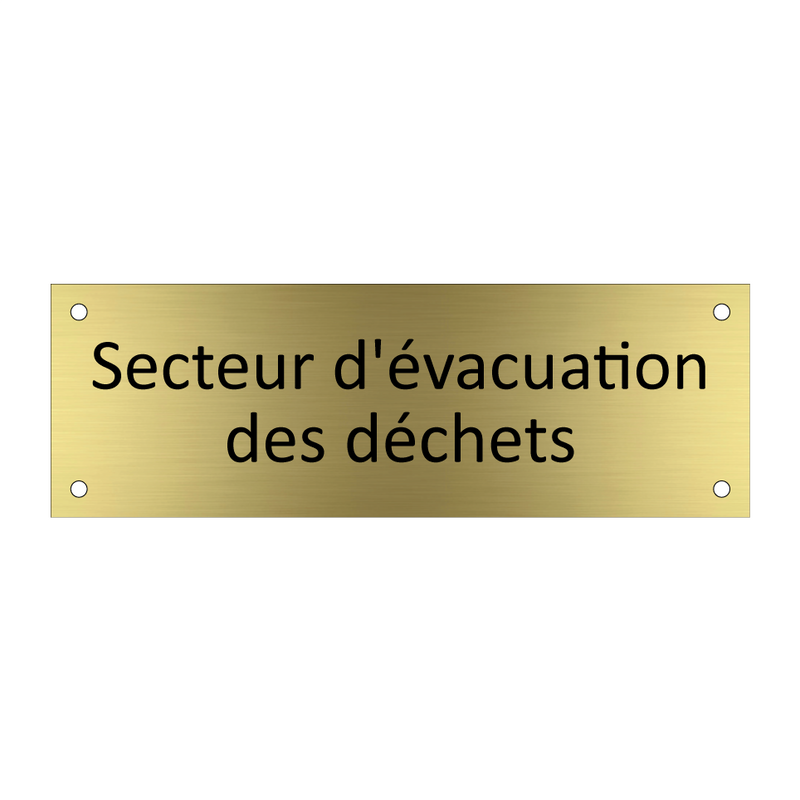 Secteur d'évacuation des déchets