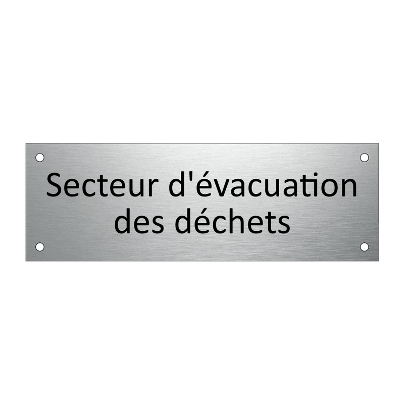 Secteur d'évacuation des déchets