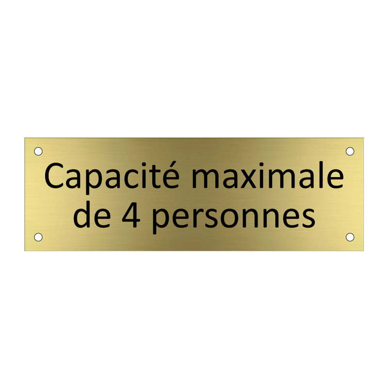 Capacité maximale de 4 personnes