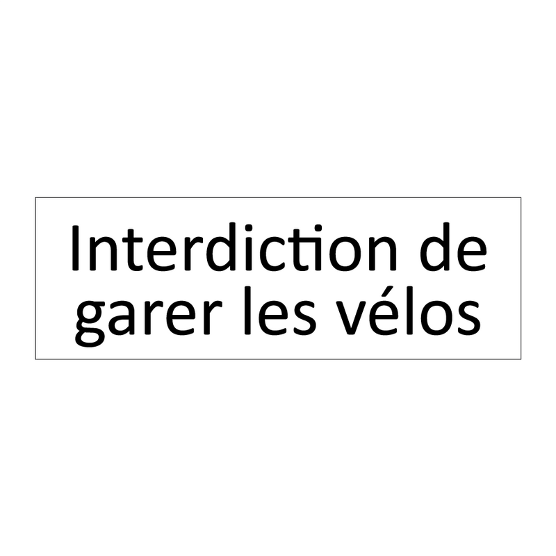 Interdiction de garer les vélos