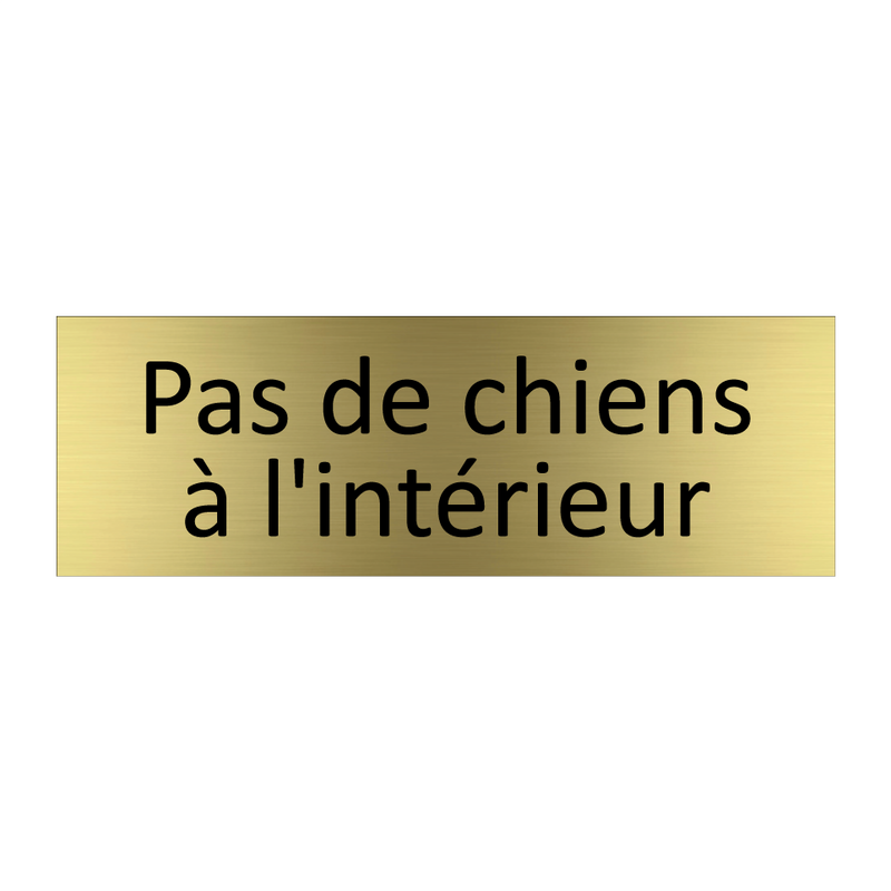 Pas de chiens à l'intérieur