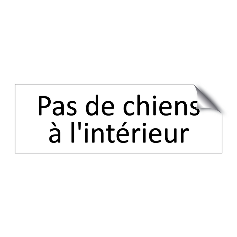 Pas de chiens à l'intérieur