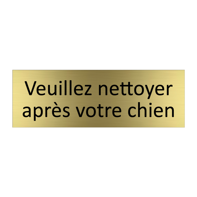 Veuillez nettoyer après votre chien