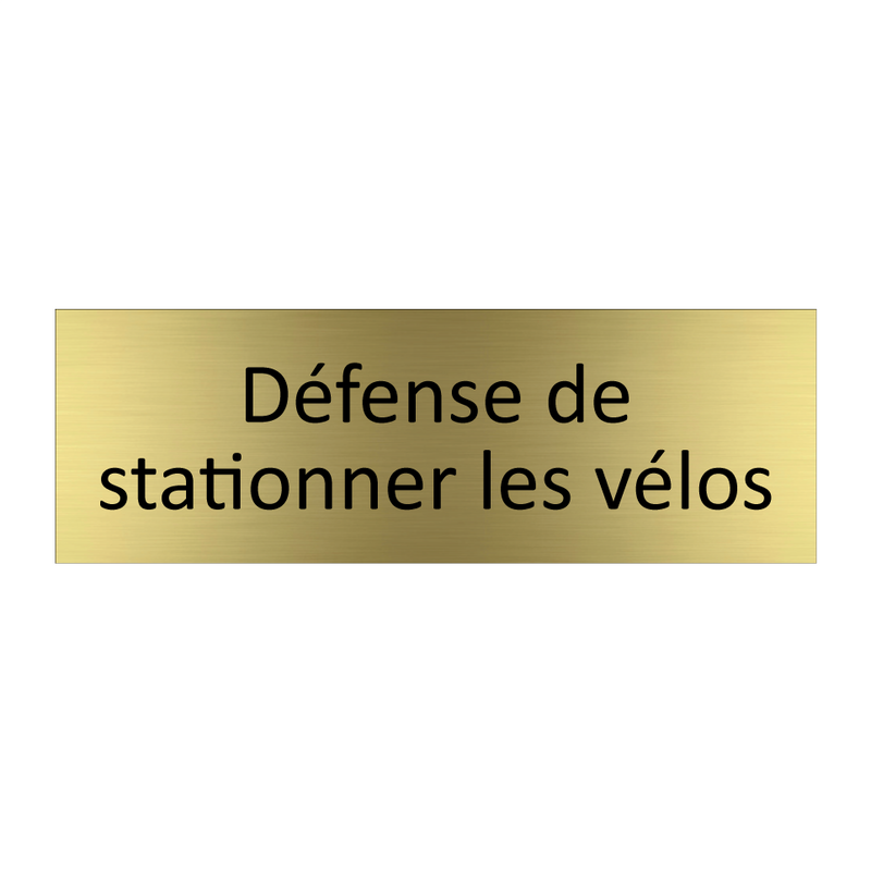 Défense de stationner les vélos