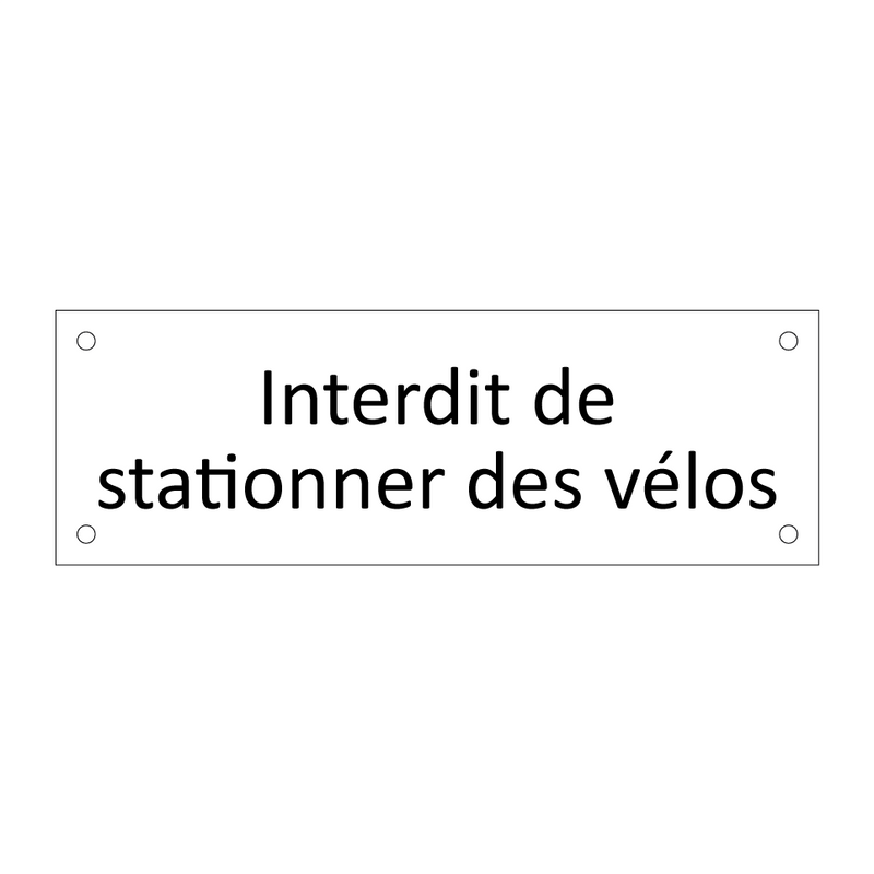 Interdit de stationner des vélos