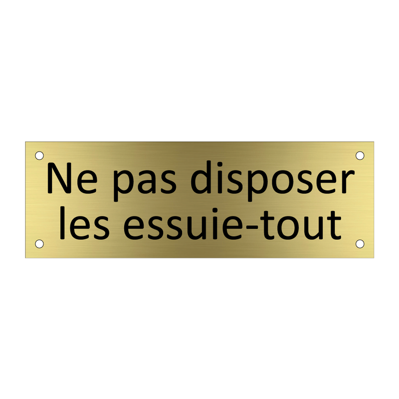 Ne pas disposer les essuie-tout