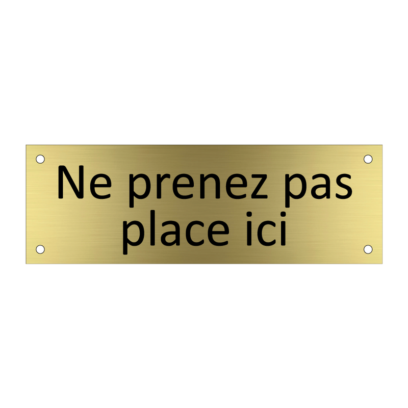 Ne prenez pas place ici