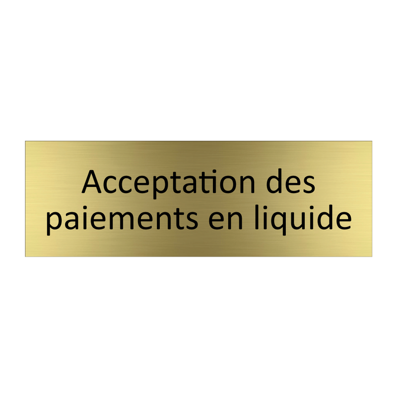 Acceptation des paiements en liquide