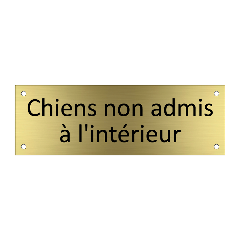 Chiens non admis à l'intérieur