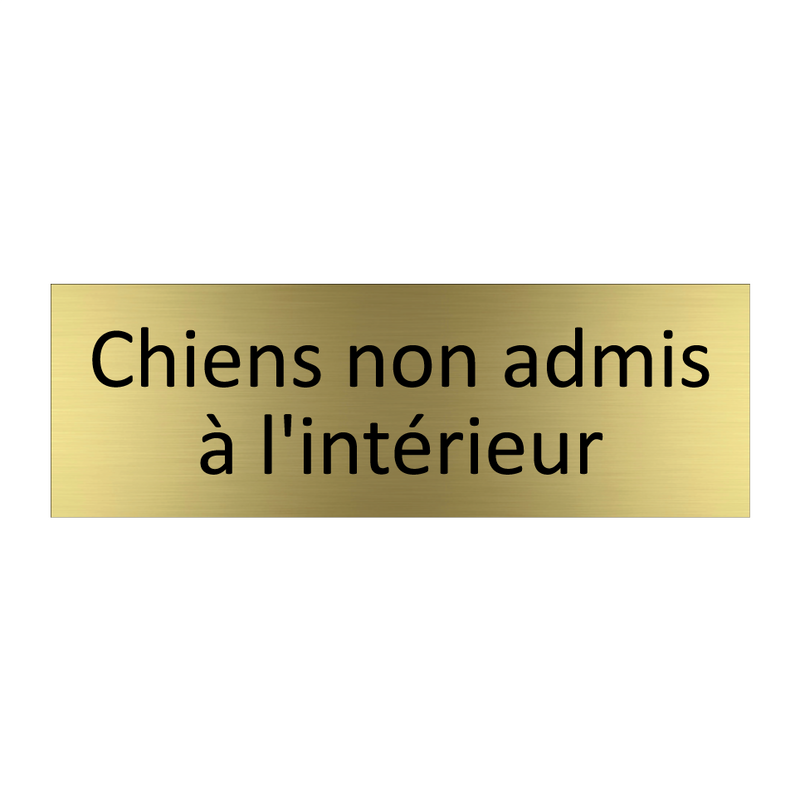 Chiens non admis à l'intérieur