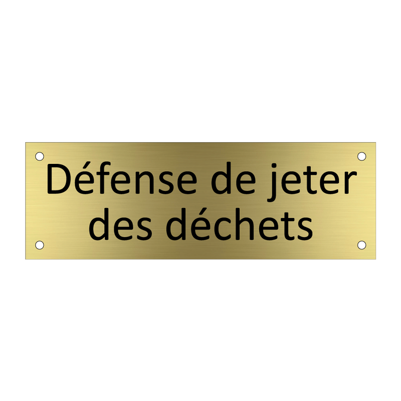 Défense de jeter des déchets