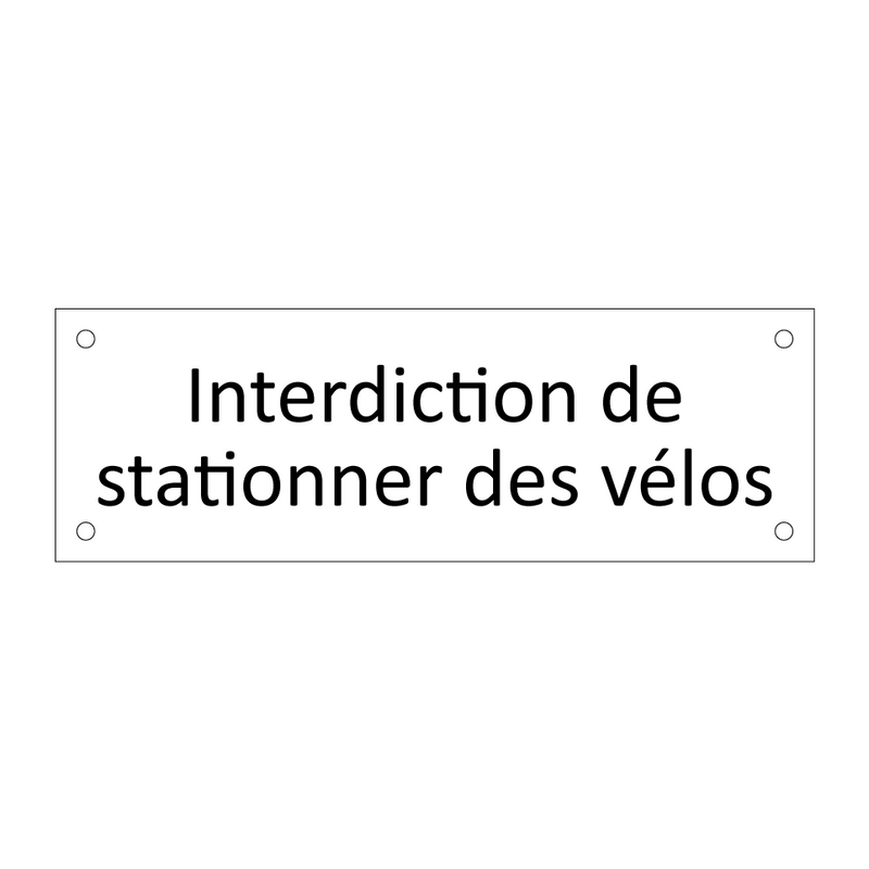 Interdiction de stationner des vélos