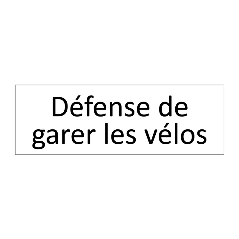 Défense de garer les vélos