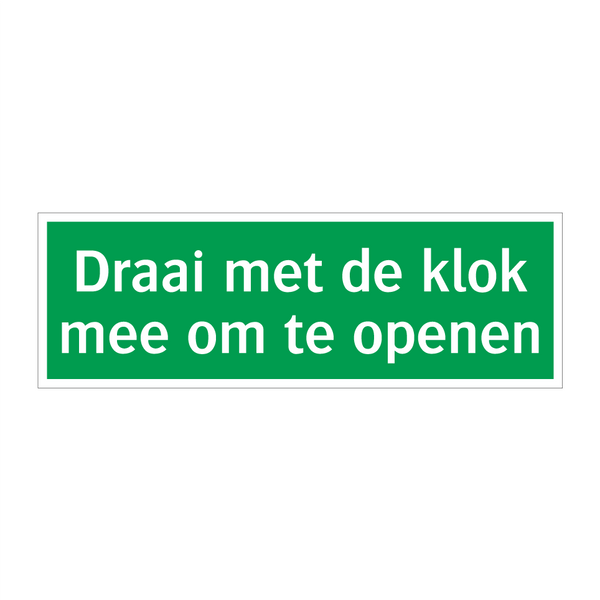 Draai met de klok mee om te openen