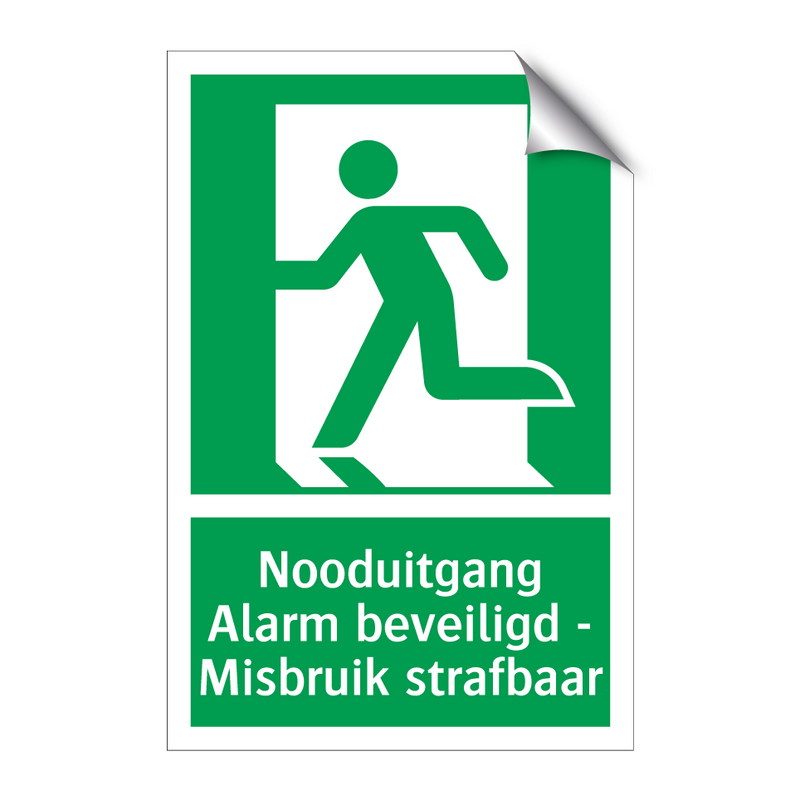 Nooduitgang - Alarm beveiligd - Misbruik strafbaar