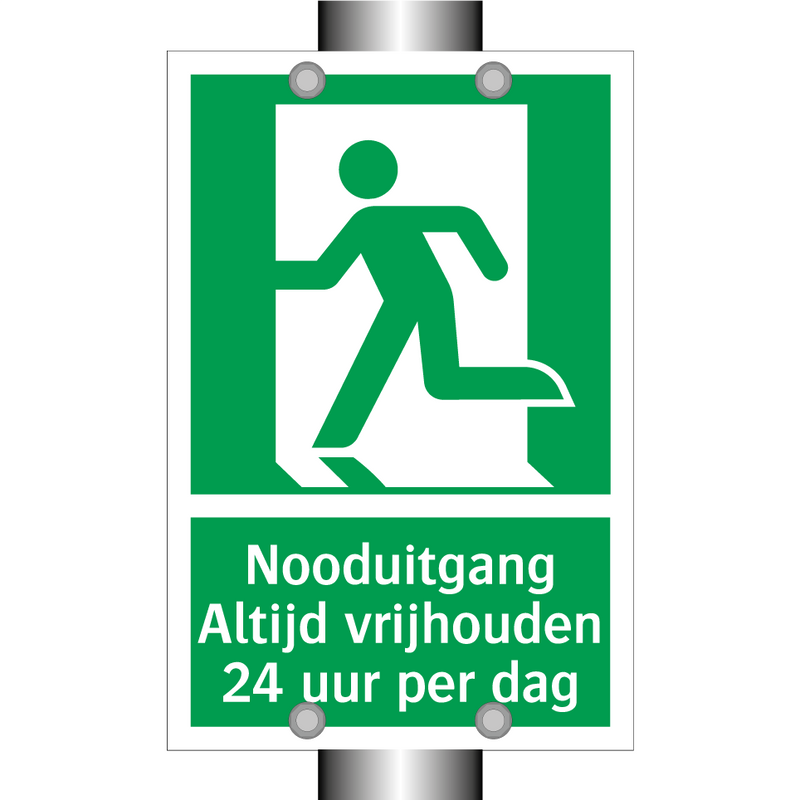 Nooduitgang - Altijd vrijhouden 24 uur per dag & Nooduitgang - Altijd vrijhouden 24 uur per dag