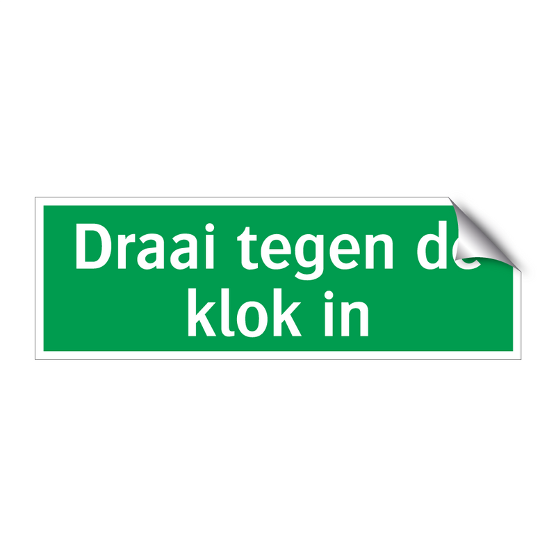 Draai tegen de klok in & Draai tegen de klok in & Draai tegen de klok in & Draai tegen de klok in