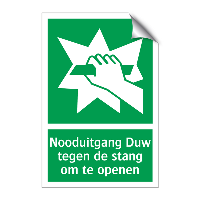 Nooduitgang Duw tegen de stang om te openen & Nooduitgang Duw tegen de stang om te openen