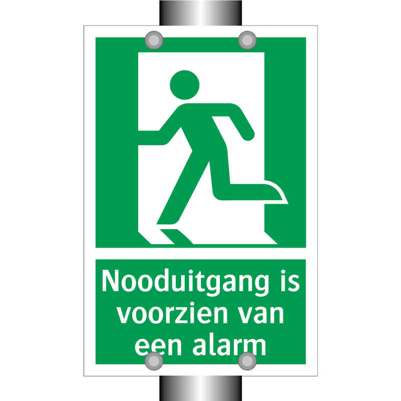 Nooduitgang is voorzien van een alarm & Nooduitgang is voorzien van een alarm