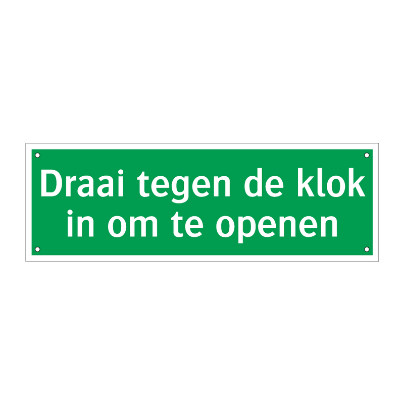 Draai tegen de klok in om te openen