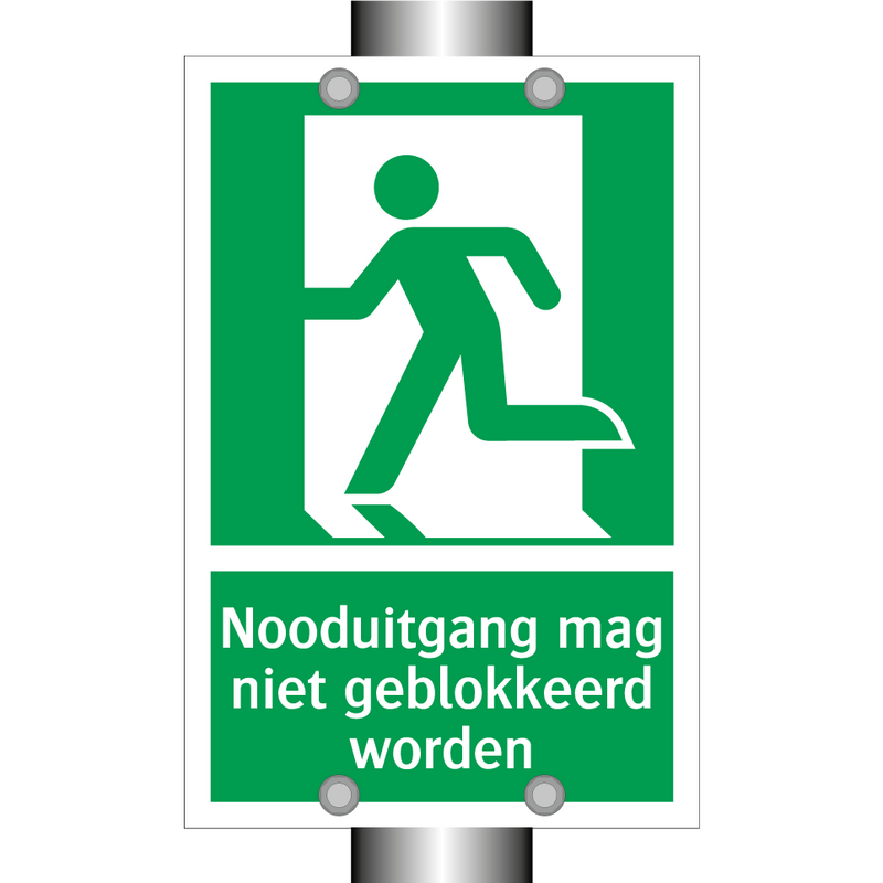 Nooduitgang mag niet geblokkeerd worden & Nooduitgang mag niet geblokkeerd worden