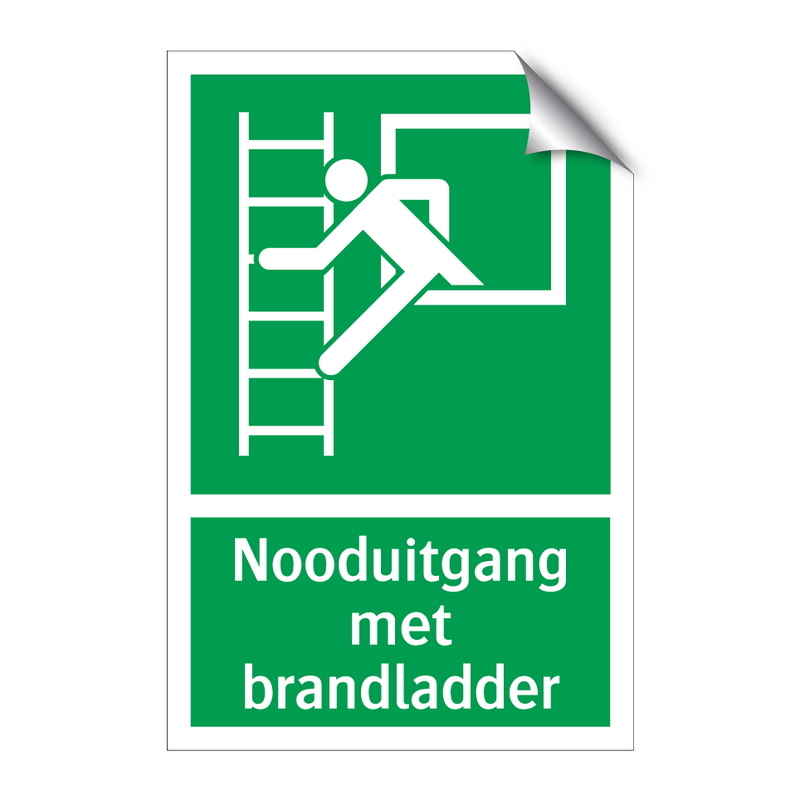 Nooduitgang met brandladder & Nooduitgang met brandladder & Nooduitgang met brandladder