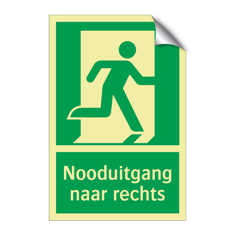 Nooduitgang naar rechts & Nooduitgang naar rechts & Nooduitgang naar rechts