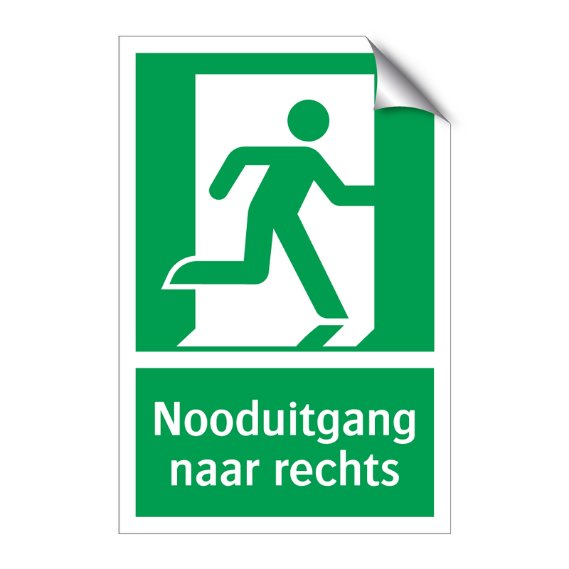 Nooduitgang naar rechts & Nooduitgang naar rechts & Nooduitgang naar rechts