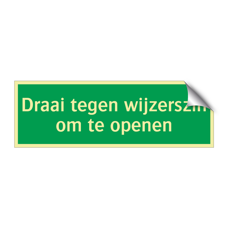 Draai tegen wijzerszin om te openen