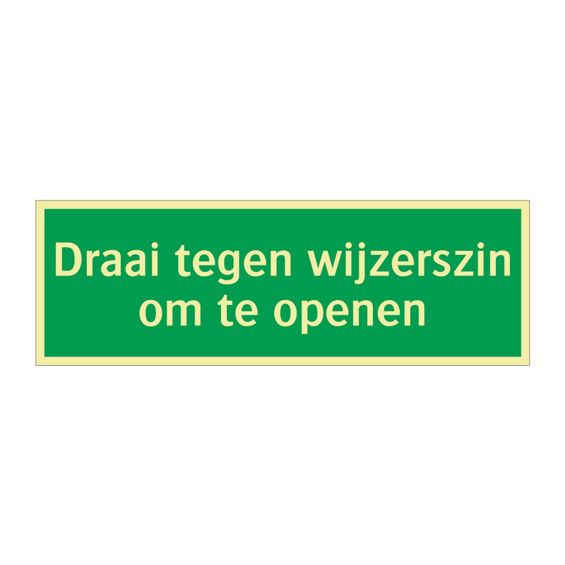 Draai tegen wijzerszin om te openen