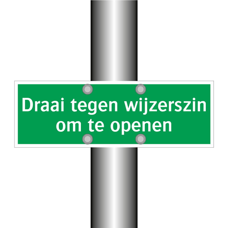 Draai tegen wijzerszin om te openen