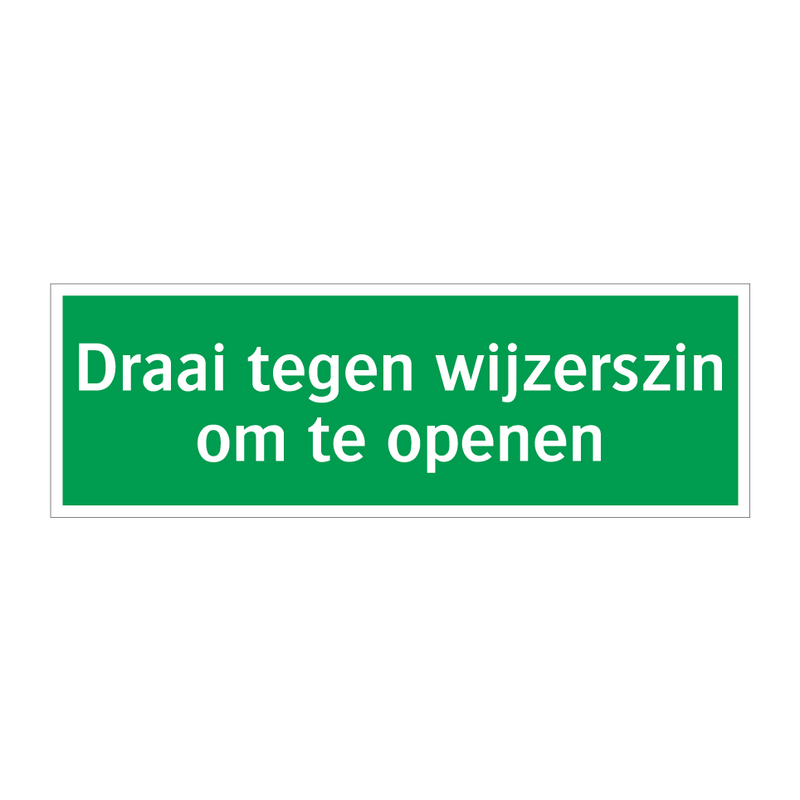 Draai tegen wijzerszin om te openen