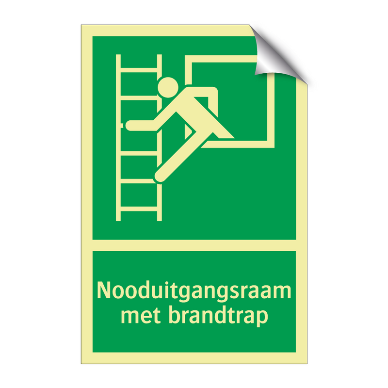 Nooduitgangsraam met brandtrap & Nooduitgangsraam met brandtrap & Nooduitgangsraam met brandtrap