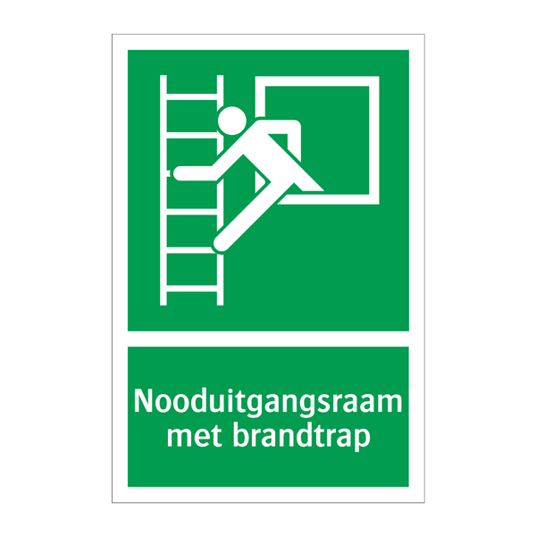 Nooduitgangsraam met brandtrap & Nooduitgangsraam met brandtrap & Nooduitgangsraam met brandtrap