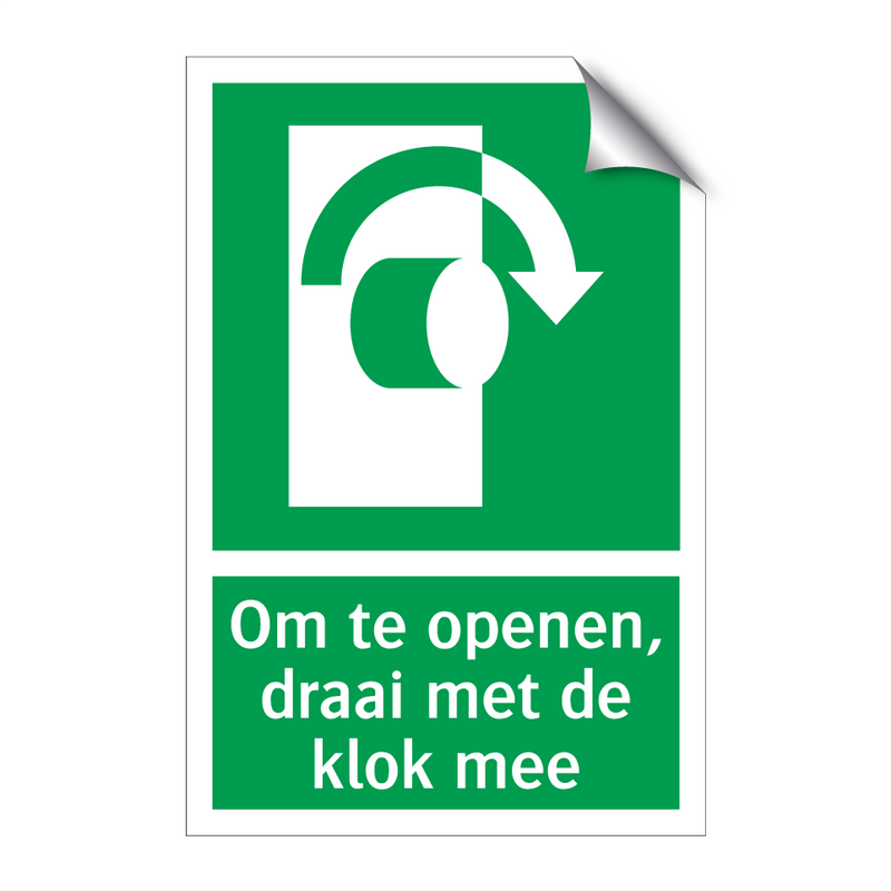 Om te openen, draai met de klok mee & Om te openen, draai met de klok mee