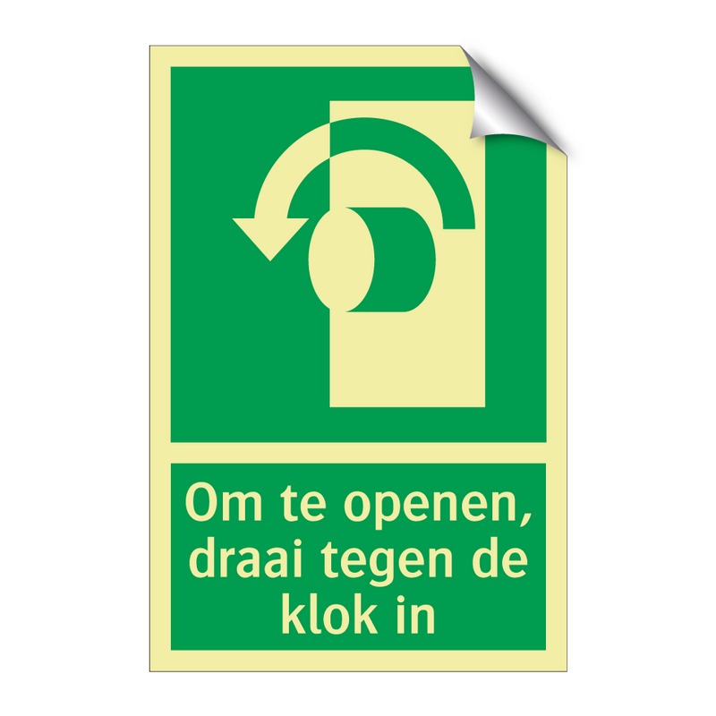 Om te openen, draai tegen de klok in & Om te openen, draai tegen de klok in